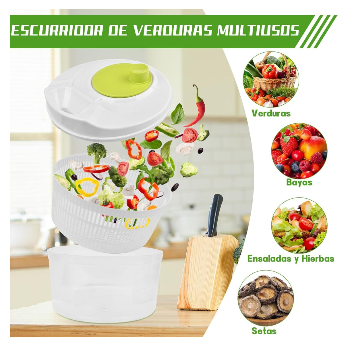 🥬 SpinChef: Centrifugadora de Verduras 🥗