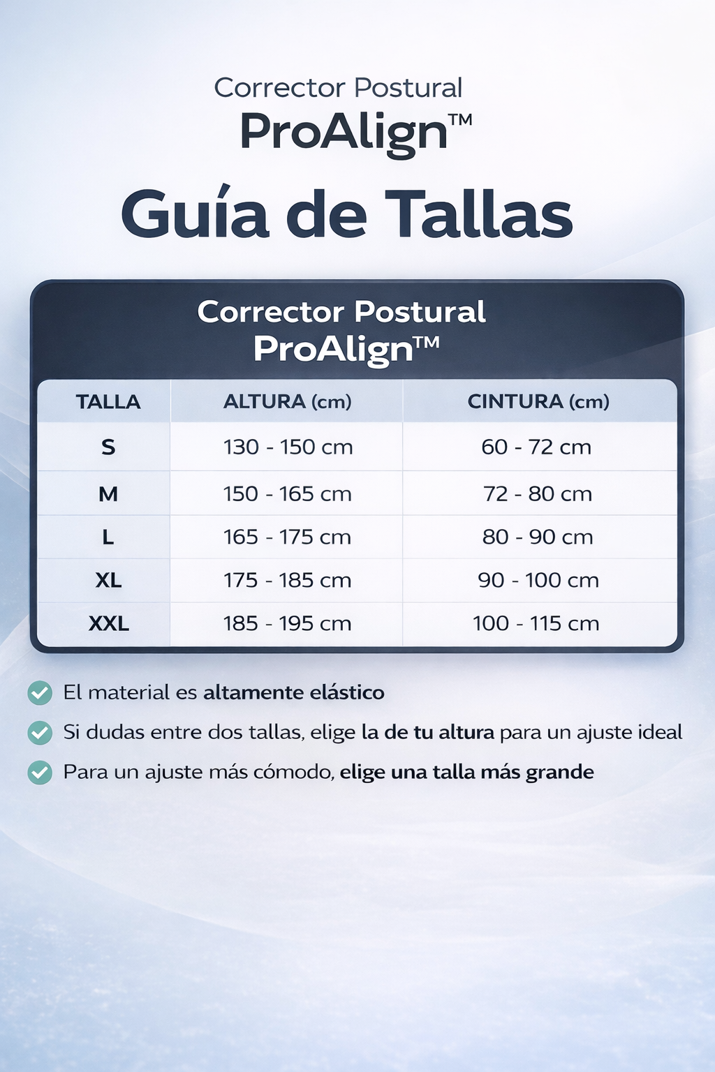 Corrector postural ProAlign™ uso diario cómodo