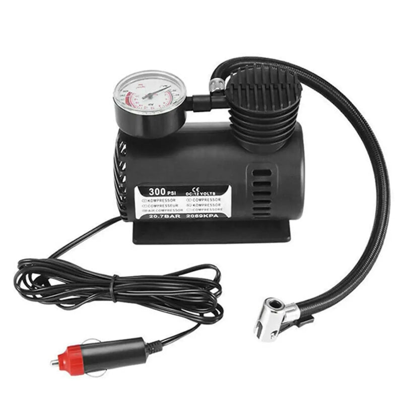 Compressor de Ar Portátil 300 PSI Inflador Elétrico para Pneus de Carro