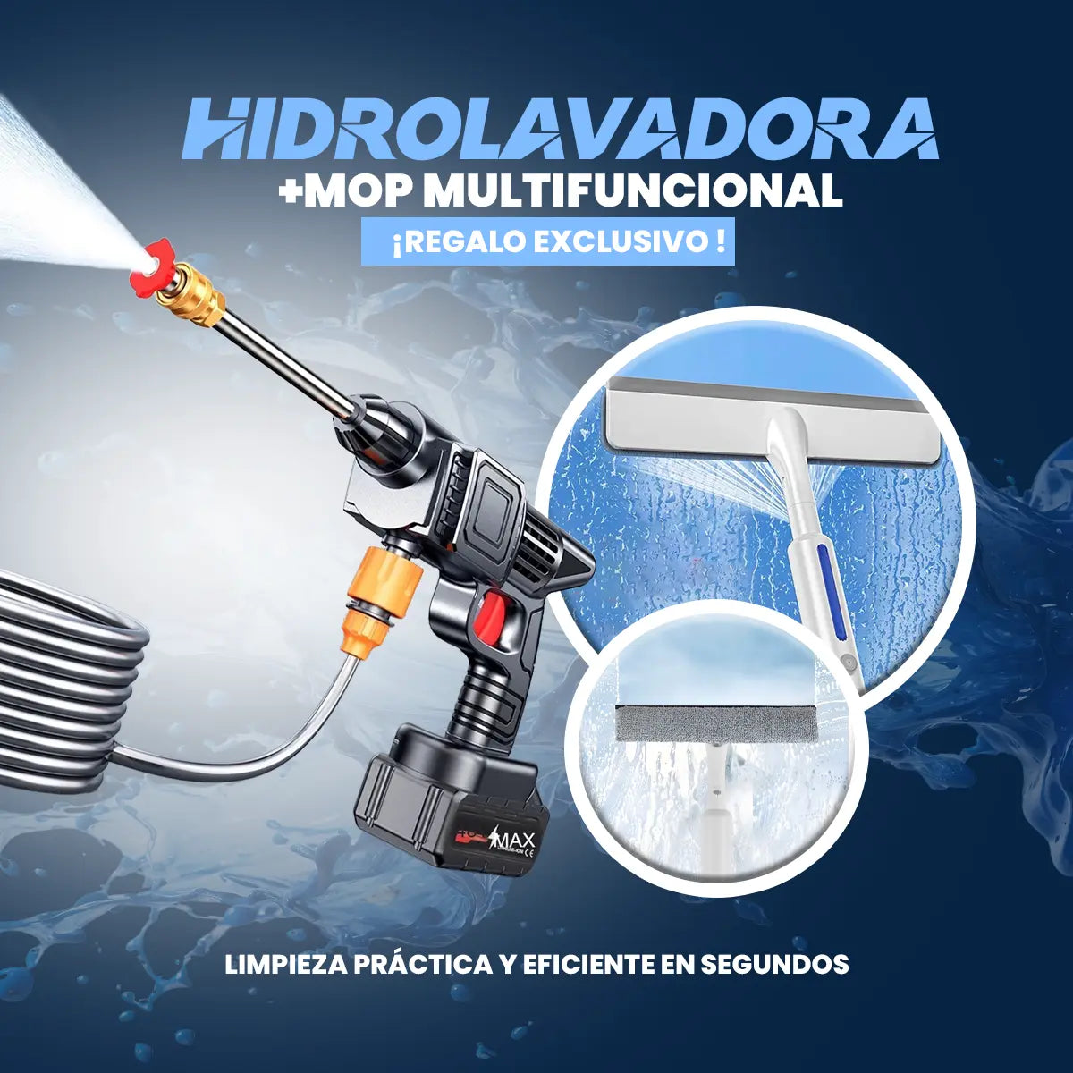 Hidrolavadora DOBLE Bateria Inalámbrica + Mop Gratis